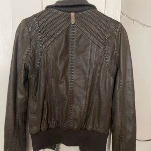 XXS mackage leather jacket brown